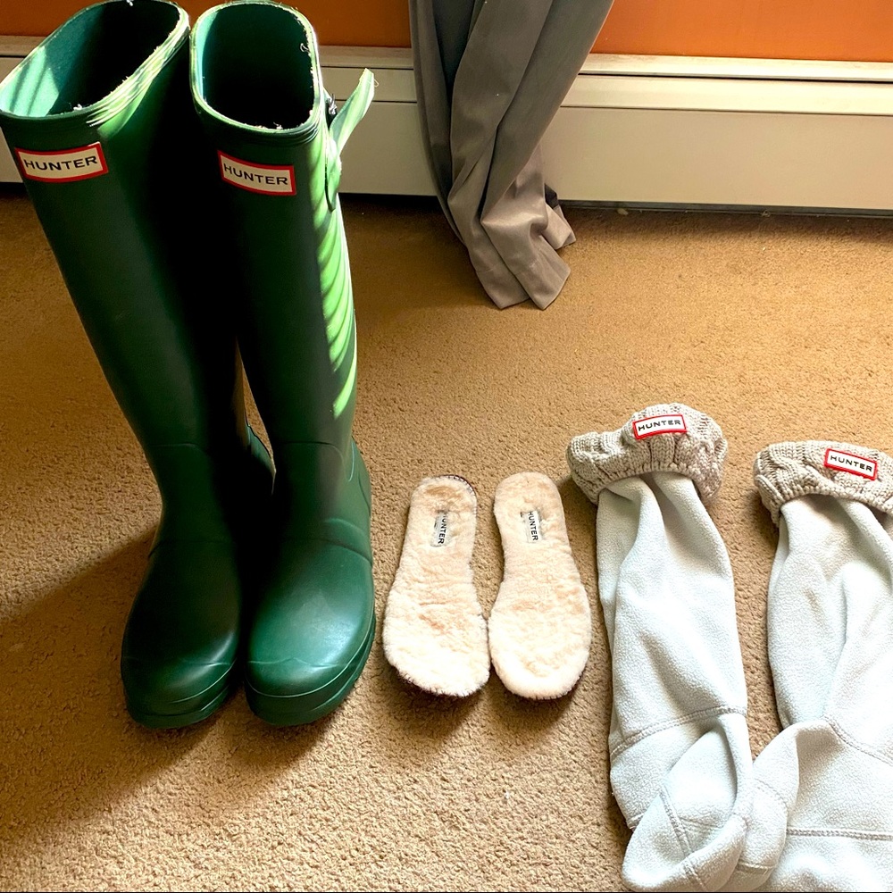 Women’s size 8 hunter boots; lightly used